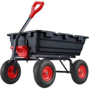 Coucheta 800 LB Capacity Garden Dump Cart, Utility Wagon with Quick-Release Dumping & 10" Inflatable Tires, Heavy-Duty Steel Frame for Yard Work - 1 of 4