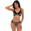 INSPIRE CHIC 2 Pcs Women's Floral Mesh Push-Up Underwire Lace Bra and Underwear Sets - 4 of 4