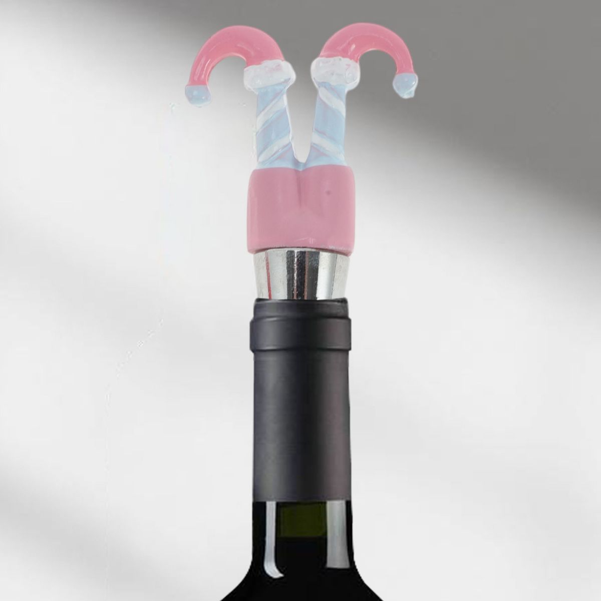 Unique Bargains Christmas Jester Shoe Bottle Stopper Zinc Alloy Resin Silicone 4.33"x1.85"x0.79" 1 Pc - thumbnail 2