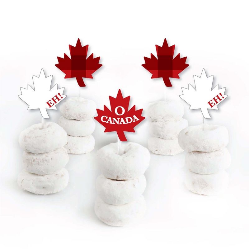 Big Dot of Happiness Canada Day - Dessert Cupcake Toppers - Canadian Party Clear Treat Picks - Set of 24, 2 of 8