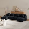 135.4'' Charcoal Fuzzy Fabric U-Shaped Modular Sectional Sofa with 2 Ottomans and 4 Pillows, Boneless Convertible Cloud Couch - 2 of 4