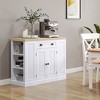 Homcom Fluted-style Wooden Kitchen Island, Storage Cabinet W/ Drawer ...