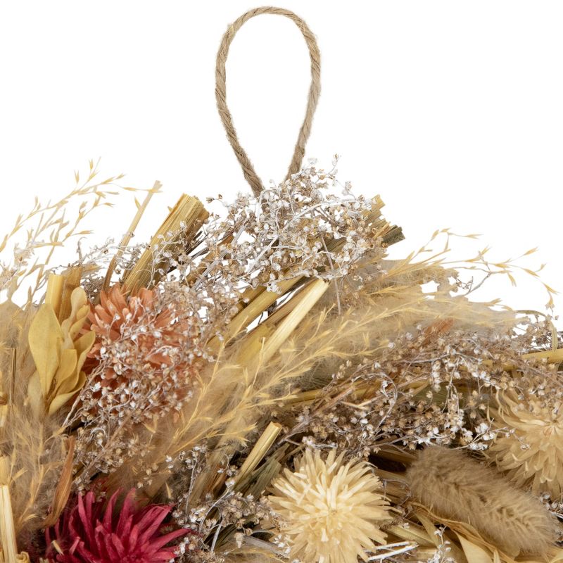 Northlight Pampas Grass and Dried Floral Spring Wreath - 11", 3 of 9