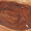 ELYA Women's Polished Triangle Drop Steel Necklace - 16" - 3 of 4