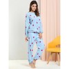 Allegra K Women's Winter Flannel Long Sleeve Nightwear Top and Pants Pajama Sets - 4 of 4