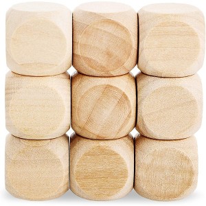 Genie Crafts 60-Pack Unfinished Wooden Cubes Blank Square Blocks Dice Set, 0.75 Inches - 1 of 4