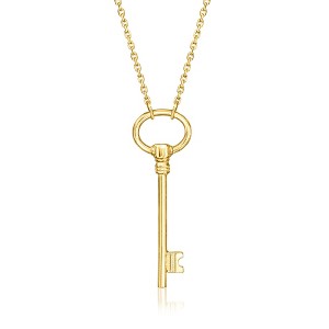Ross-Simons Italian 10kt Yellow Gold Key Necklace Size 18 - 1 of 3