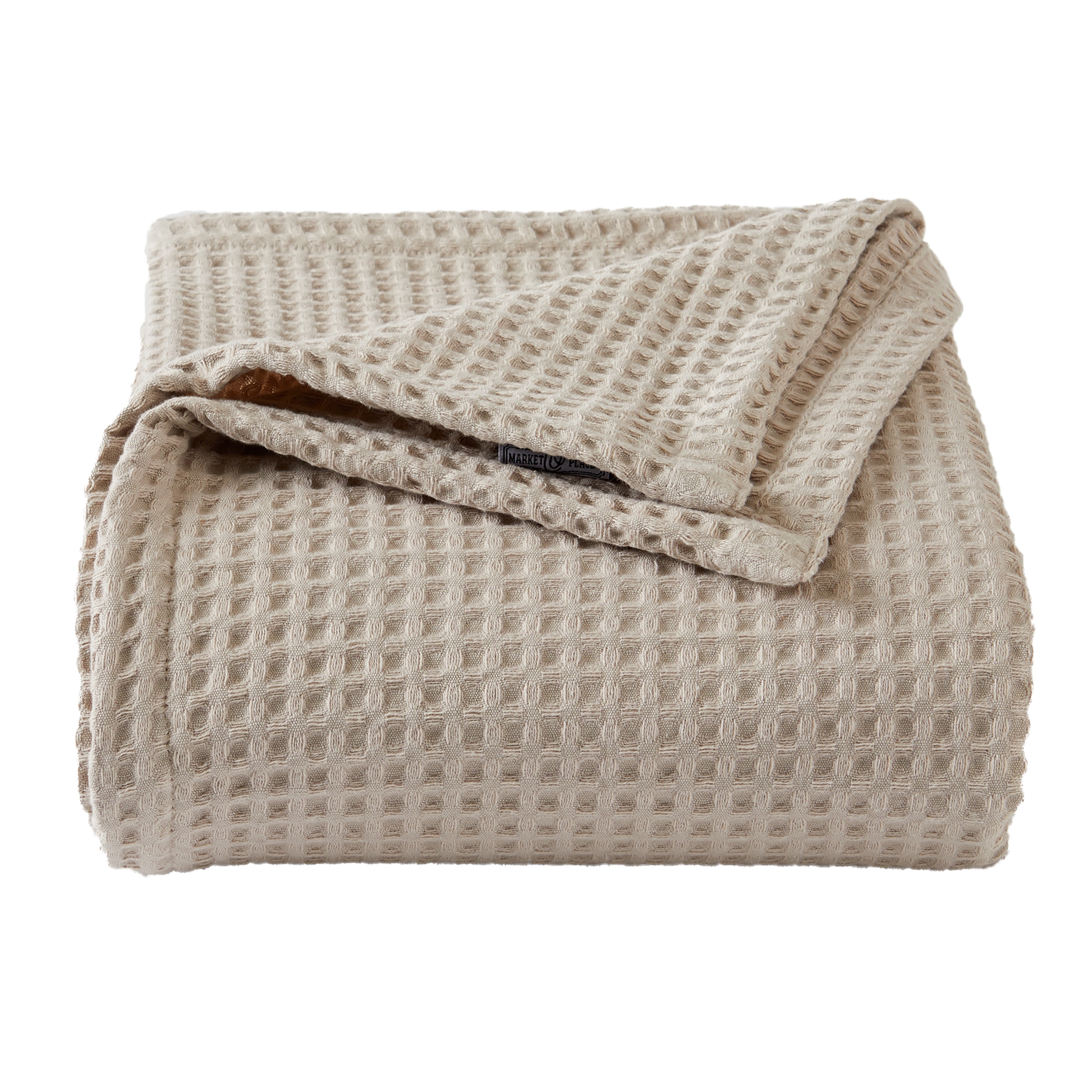 Market & Place 100% Cotton Waffle Weave Bed Blanket King Taupe