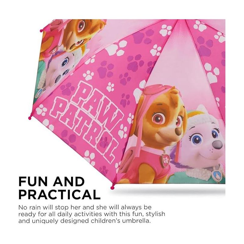 Paw Patrol Girl’s Raincoat and Umbrella Set, Kids Ages 2-7  (Dark Pink), 3 of 8