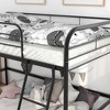 CAVINAS Twin Size Black Metal Loft Bed with Ladder & Fence,Modern 50"High Bed Frame for Adults,Teens - 3 of 4