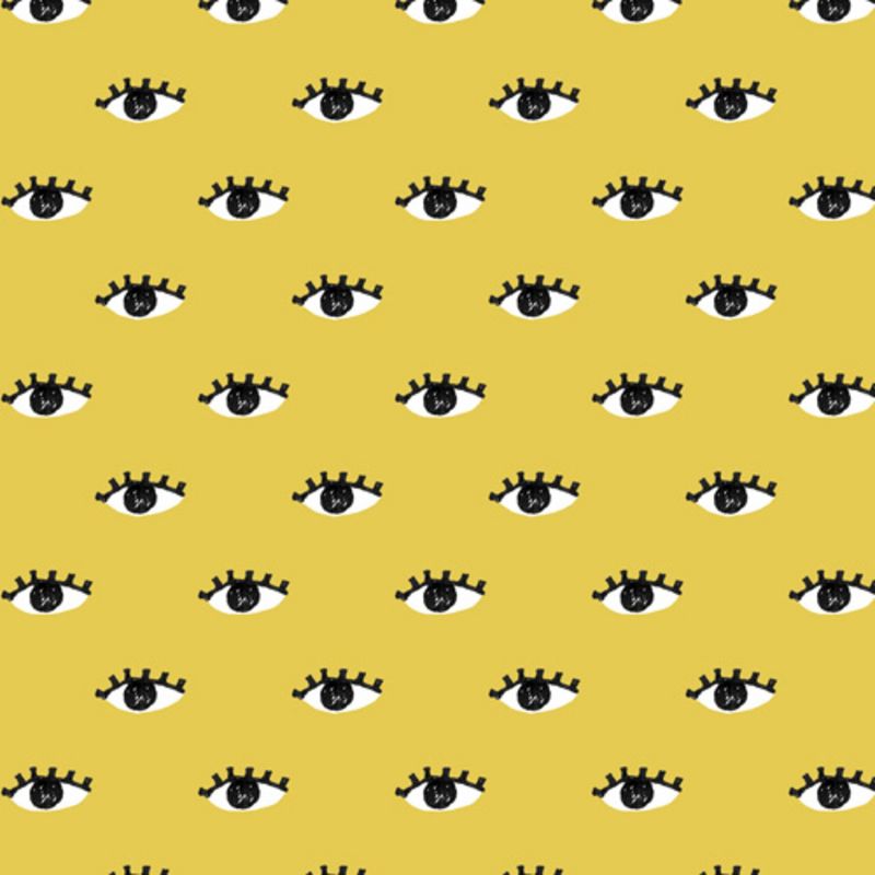 Erika Stallworth Inky Textured Eye Pattern Olive Heavy Shower Curtain Yellow - Deny Designs, 4 of 5