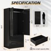 Buenhomino Armoire Wardrobe Closet with 2 Drawers & 2 Door, Armoires and Wardrobe with Hanging Rod, Wardrobe Cabinet for Bedroom - 3 of 4