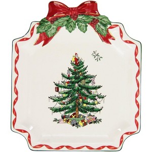 Spode Christmas Tree Ribbons Collection Canape Plate - 1 of 4