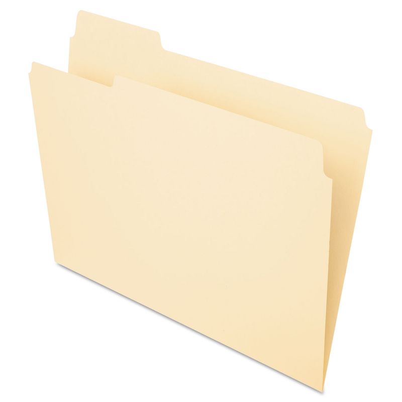 Pendaflex Essentials File Folders 1/3 Cut First Position Top Tab Letter Manila 100/Box 752131, 1 of 8