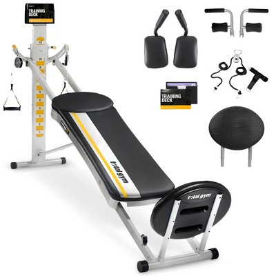 Total Gym XLS Men's and Women's Universal Total Body Home Gym Workout Machine with Ab Crunch Bench, Wing Attachment, Exercise Chart, and Training Deck