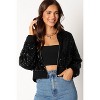 Petal and Pup Womens Stevie Sequin Bomber Jacket - Black XL - 2 of 4