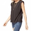 Women's Solid Shoulder Pad Top - entro - 2 of 4