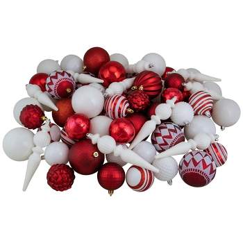 Northlight 4ct Red, Black and Gold Plaid Glass Ball Christmas