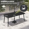 Crestlive Products Outdoor Dining Table for 4-6 People Patio Rectangle Table, Aluminum Frame with Durable Wood-Like Tabletop and Umbrella Hole - 2 of 4