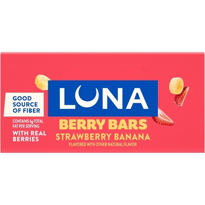LUNA Bar Gluten Free Strawberry Banana Fiber Granola Protein Bars - 10.14oz/6ct