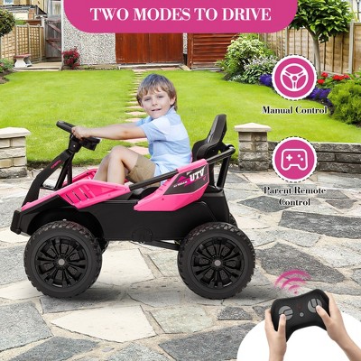 24V Kids Electric ATV,200W 4x4 Ride-on Car with Parent Remote Control, Metal Frame & 4 Shock Absorbers