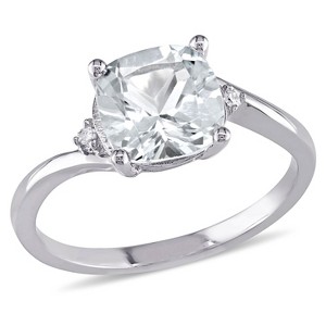 EVERLY JEWELRY | Sterling Silver 0.01 CT Diamond TW And 1 5/8 CT TGW White Topaz Fashion Ring - 1 of 3