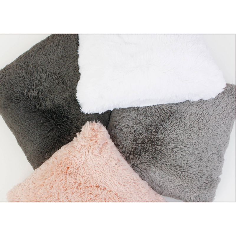 2pk 20"x20" Oversize Chubby Faux Fur Square Throw Pillows - Decor Therapy, 5 of 8