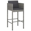 vidaXL Bar Stool Set of 4 Grey Poly Rattan - 3 of 4