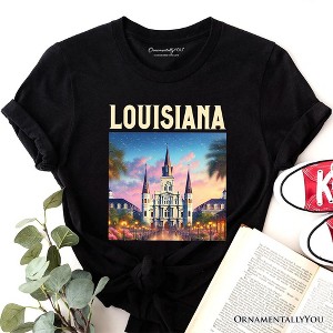 Artistic Louisiana State Cathedral T-Shirt, St. Louis Landmark Tee and Holiday Keepsake Souvenir | OrnamentallyYou - 1 of 4