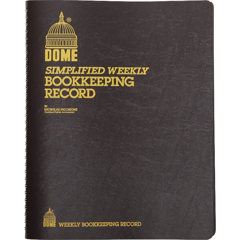 Dome Bookkeeping Record Brown Vinyl Cover 128 Pages 8 1/2 x 11 Pages 600, 4 of 5