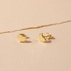 Girls' TIny Puffed Heart Screw Back 14k Gold Earrings - In Season Jewelry - image 4 of 4