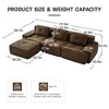 117" Modern L-Shaped Modular Sectional Sofa for Living Room, Corduroy Fabric,3-Seater Couch with Deep Seat and Movable Ottoman, Camel - 4 of 4
