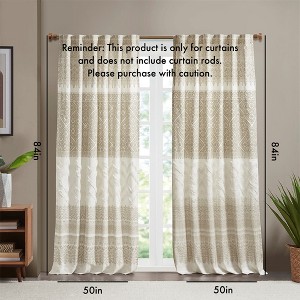 Wikineon Cotton Printed Curtain Panel with Chenille detail and Lining(Only 1 Pc Panel). - 1 of 4