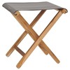 vidaXL Folding Chairs 2 pcs Solid Teak Wood and Fabric Dark Gray - 2 of 4