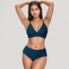 Anna-Kaci Swim Women's V-Neck Bikini Swimsuit with Crossover Top and High Waist Bottom - 4 of 4