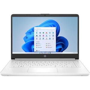 HP 14” HD Laptop, Intel Celeron N4120, 4GB RAM, 64GB eMMC, Windows 11 Home in S Mode, Snowflake White - 1 of 4