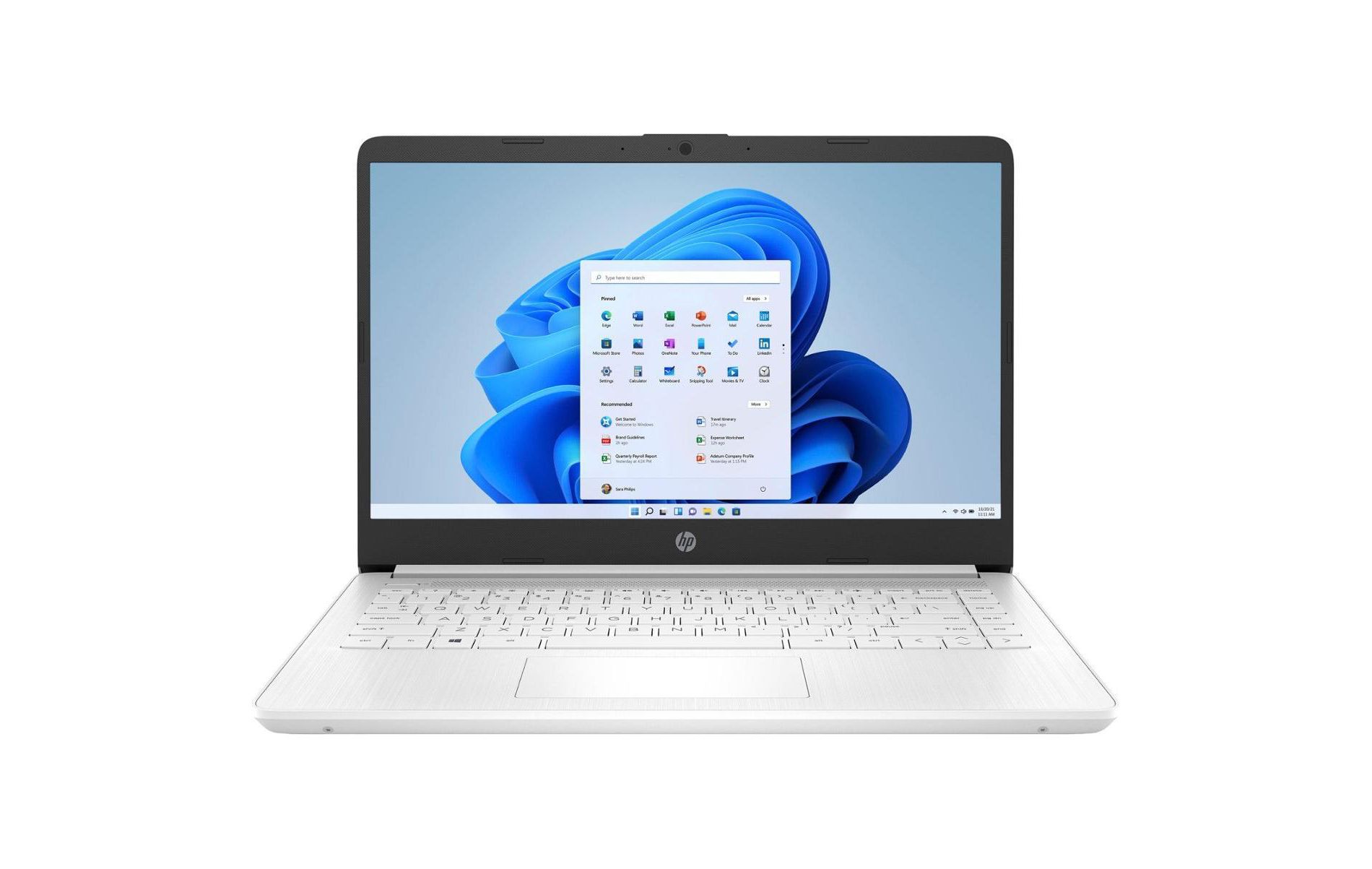 HP 14” HD Laptop, Intel Celeron N4120, 4GB RAM, 64GB eMMC, Windows 11 Home in S Mode, Snowflake White