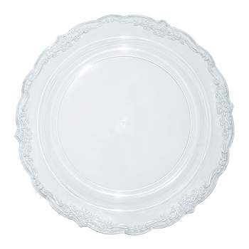 Smarty Had A Party 7.5" Clear Vintage Round Disposable Plastic Appetizer/Salad Plates (120 Plates)