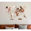 HomeRoots 35" X 59" Brown and Beige Wood World Map Hanging Dimensional Sculpture - 2 of 4