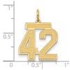Black Bow Jewelry 14k Yellow Gold, Jersey Collection, Medium Number 42 Pendant - 2 of 3