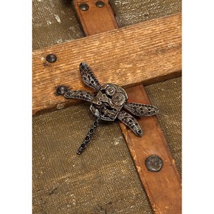 HalloweenCostumes.com   Antique Steampunk Dragonfly Gear Pin, Brown - 1 of 1