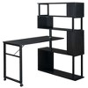 NicBex Home Office Desk L-Shape Morden Corner Desk with 5 Open Storage Shelves Rotating Design Executive Desk for Office, Study, Living Room - 3 of 4