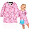 The Pink Picket Fence Suzie Dino Dress for Girls – Long Sleeve, Stretchy and Soft Play Dress – Hand-Painted Dinosaur Print - Sensory Friendly - 3 of 4