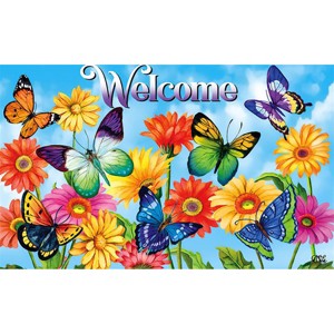 Briarwood Lane Doormat 30x18 Indoor Outdoor Fluttering Butterflies Spring For Spring Doormat - 1 of 4