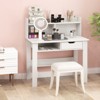 Tangkula Computer Desk Space-Saving Laptop Writing Table w/Shelf & Drawer for Home Office White - 4 of 4