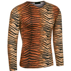 Lars Amadeus Men's Leopard Print Party Slim Fit Long Sleeves T Shirt - 1 of 4