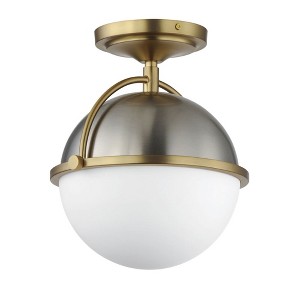 Maxim Lighting Duke 1 - Light Semi-Flush Mount in  Satin Nickel/Satin Brass - 1 of 3
