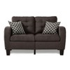 NicBex 56.75 Inch Tufted Detail Loveseat Sofa,2-Seater Sofa with 2 Pillows for Living Room,Small Space,Office,Apartment,Brown - 3 of 4