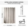 Evideco French Home Goods Extra Long Shower Curtain Taupe Linen Look 71 x 79 inches - 4 of 4