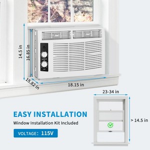 ABS Window Air Conditioner 5000 BTU, Fixed Frequency, Mechanical Operation, 7-Level Temperature Control, 2-Speed Fan - 1 of 4